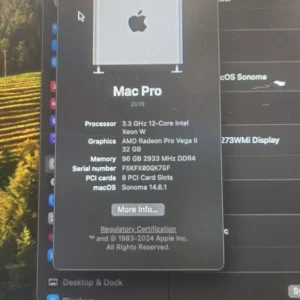 Apple Mac pro 12 Core Xeon 3.3Ghz 96GB 1TB SSD AMD VEGA II Without K.B & M(2019) - Image 5